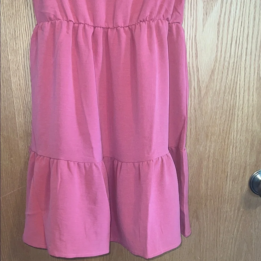 Love Ellie Mauve Tiered Ruffled Sundress with Puff Sleeves Lightweight Size 8/10